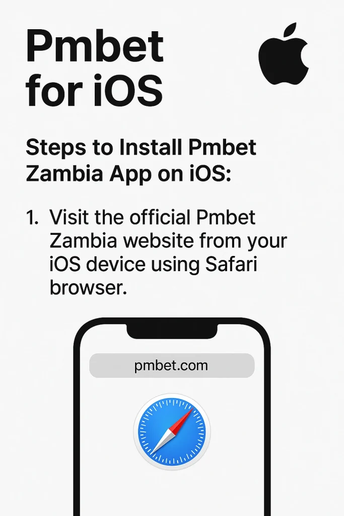 Pmbet iOS App Step1 Download and install Pmbet Zambia iOS app Step1