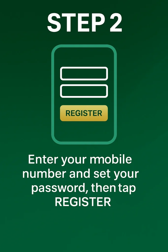 Sign Up to Pmbet via Mobile Site Step2 Register on Pmbet Zambia using mobile browser Step2